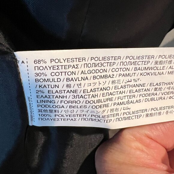 MNG by Mango Black Pinstriped Single Button Modern Blazer Jacket, Size 8 - Picture 12 of 12